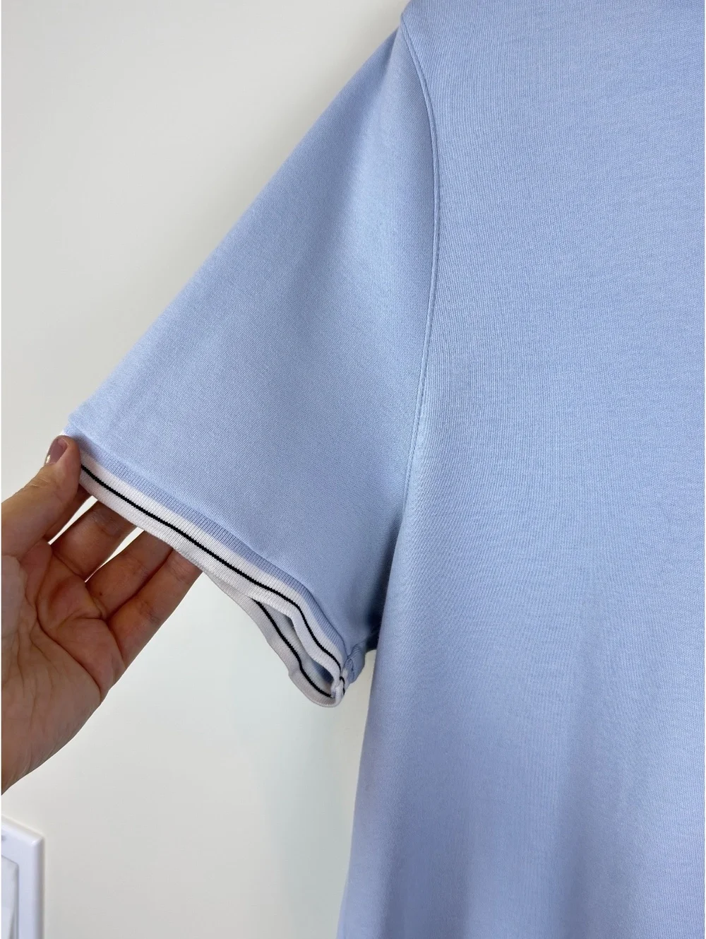 Michael Kors Men’s L Light Blue Polo Shirt Tipped Collar Logo Preppy Golf